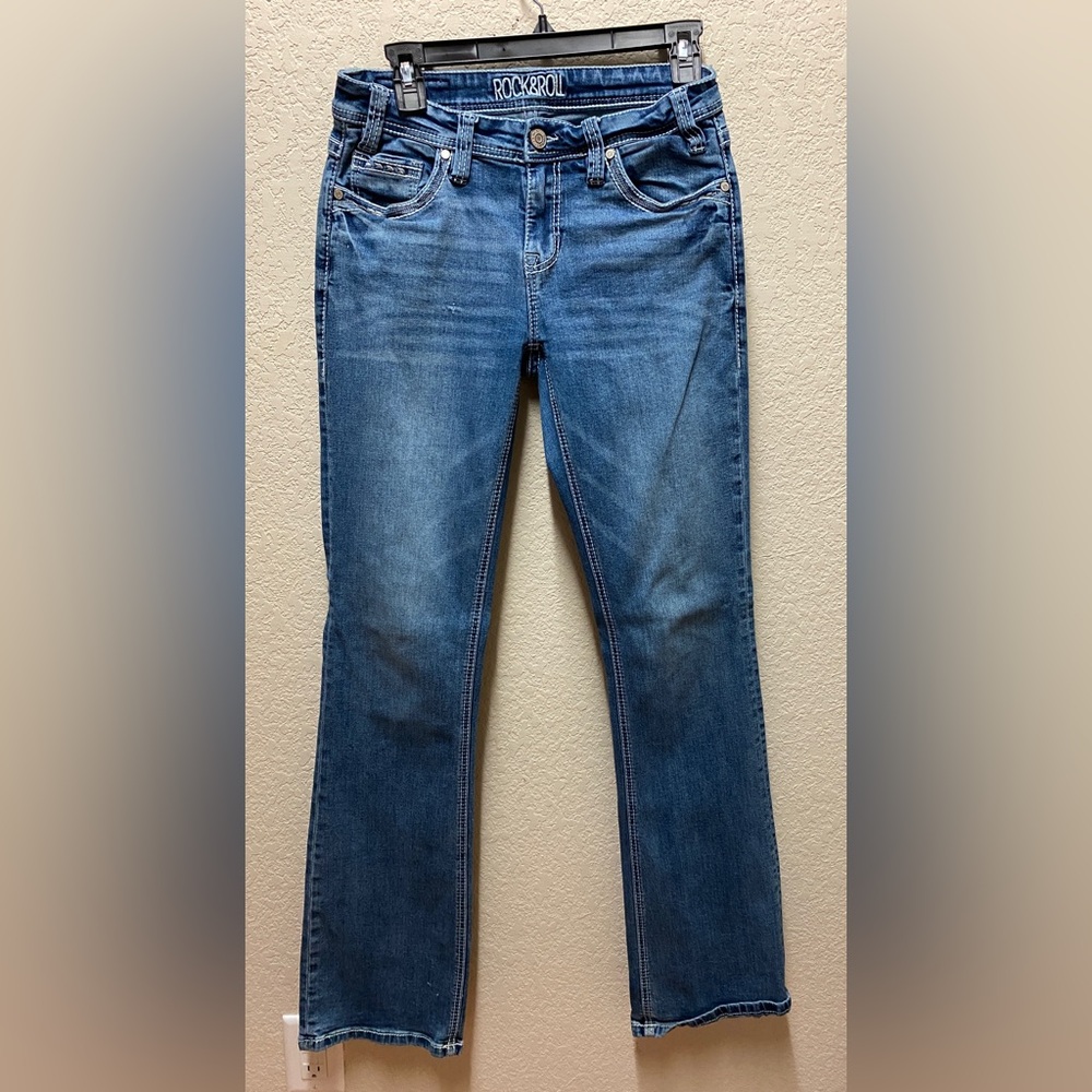 Rock & Roll Denim Cowgirl Boot Cut Jeans Sz 27
